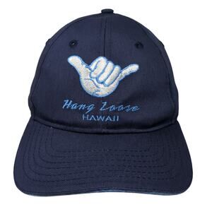 Hang Loose Hawaii Strapback Baseball Cap Blue One Size Adjustable Embroidered